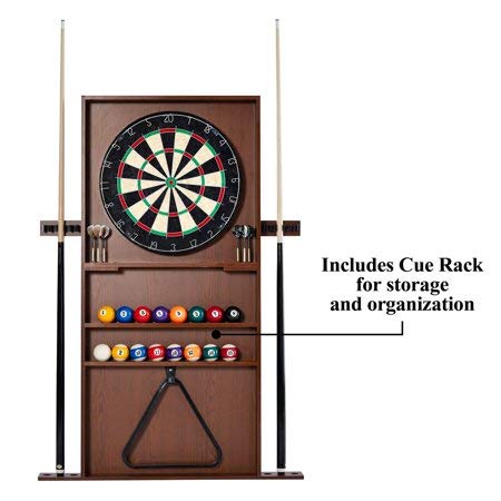 BARRINGTON 90" Ball and Claw Leg Pool Table with Cue Rack and Dartboard Set Green Cloth
