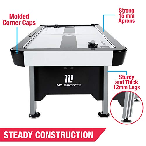 MD Sports Arcade Air Hockey Table White/Black/Gray