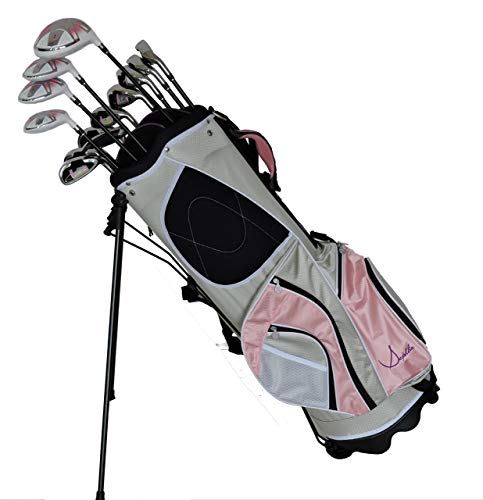 Sephlin Signature Women's 13-Piece Right Hand Golf Club Set with Bag Gray/Pink/Silver