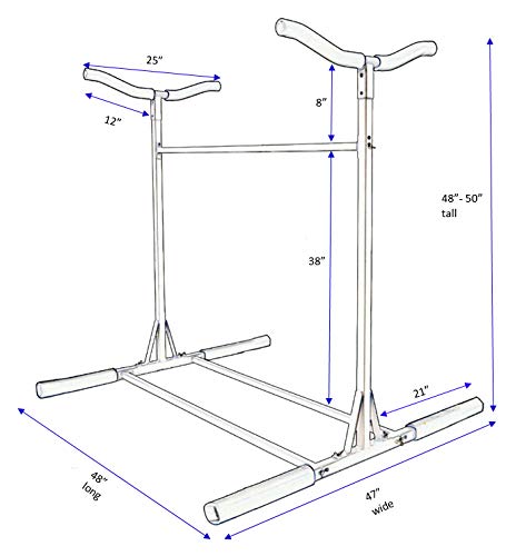 SPAREHAND Freestanding Triple Storage Rack for 3 Kayaks or SUPs Gray
