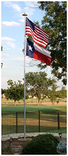Telepole Manufacturing Inc 20' Superior 2 Telescoping Flag Pole with Hardware & Accessories Silver