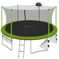 SkyBound Outdoor Trampoline with Enclosure Safety Net Green