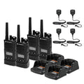 Motorola Solutions 4 Pack RMU2080D On-Site 2-Way Business Radio with Remote Speaker Mic Black