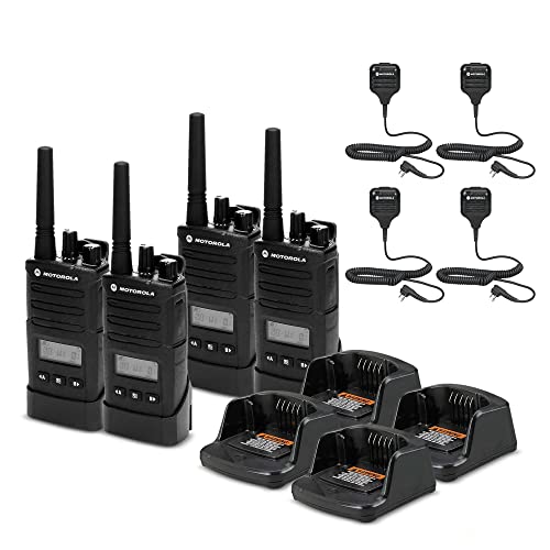 Motorola Solutions 4 Pack RMU2080D On-Site 2-Way Business Radio with Remote Speaker Mic Black