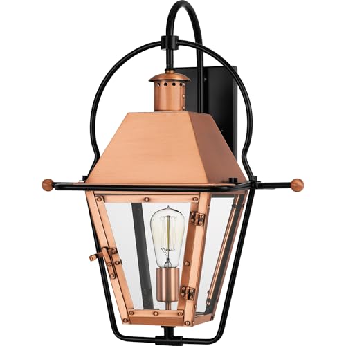 Quoizel Rue De Royal Charleston Outdoor Wall Lantern 22.5 Inch 1-Light Aged Copper