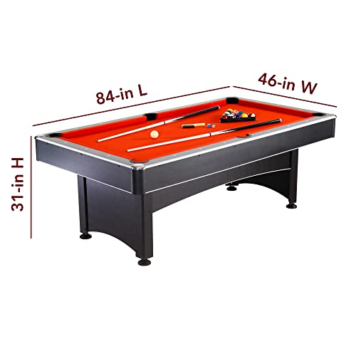 Hathaway Maverick 7-foot Pool and Table Tennis Multi Game Black with Red Felt