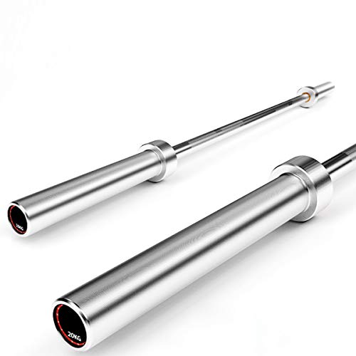 ZHLL 6-Foot /33LB Colored Olympic Bar for Weightlifting and Squatting Six-Foot Eight-Axis Silver