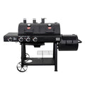 Char-Griller Texas Trio 3-Burner Gas & Charcoal Grill and Smoker Black