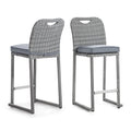 Greemotion USA Cyprus 6-Piece PE Wicker Outdoor Chairs with Cushions Grey