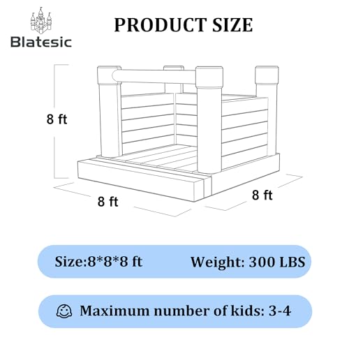 Blatesic Inflatable White Bounce House with Blower