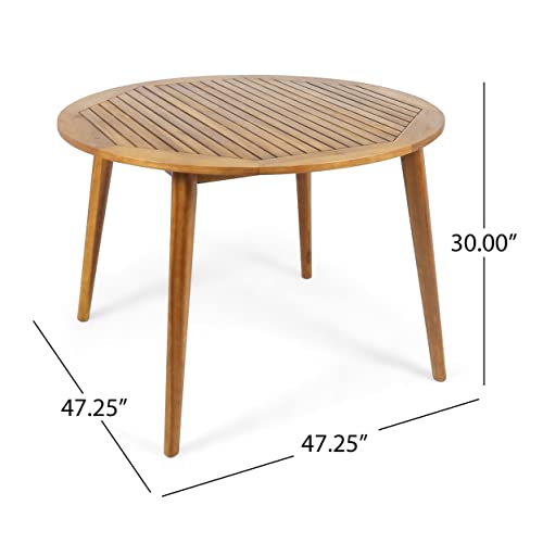Christopher Knight Home Keth Outdoor 5 Piece Acacia Wood Dining Set Teak Finish