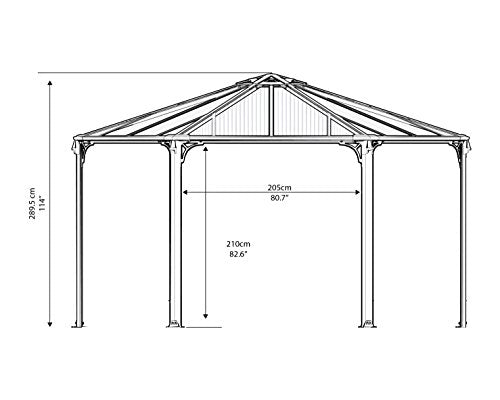 Palram Canopia Monaco 15x13 Hexagon Gazebo Gray