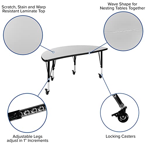 Flash Furniture Emmy Kids Adjustable Activity Table Set Grey