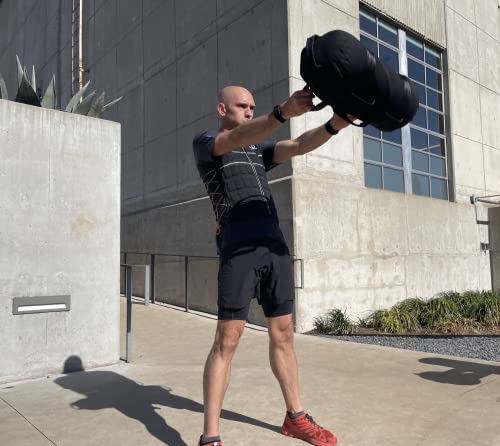 HYPERWEAR Adjustable Sandbag Workout Bag with SandBell Kettlebells LG 160lb Red