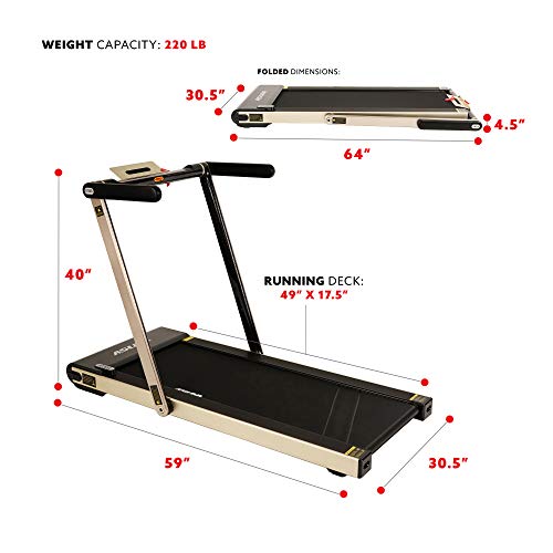 Sunny Health & Fitness ASUNA Space Saving Treadmill Black