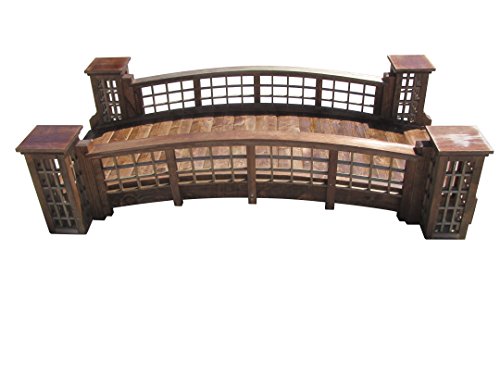 SamsGazebos 7 ft Trellis Garden Bridge with 4 Trellis Posts Brown