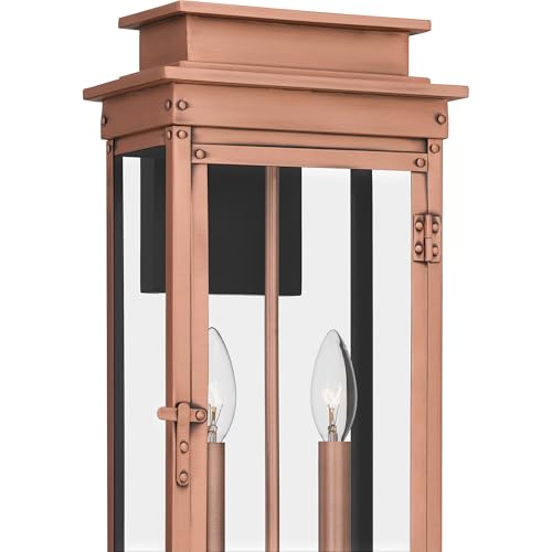 Quoizel Noelle Outdoor Wall Lantern 19 Inch 2-Light Aged Copper