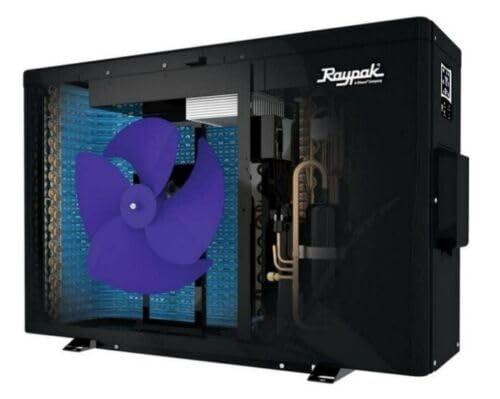 Raypak Crosswind Model 40i Heat/Cool Electric Pool Heat Pump 33K BTU 208/230V Inverter Technology Black