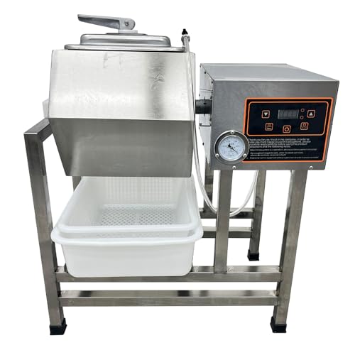 LGXEnzhuo 110V 32L Electric Vacuum Pump Meat Vegetable Tumbler Marinator Stainless Steel Silver