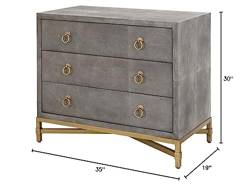 Star International Furniture Traditions Strand 3-Drawer Resin Nightstand Grey
