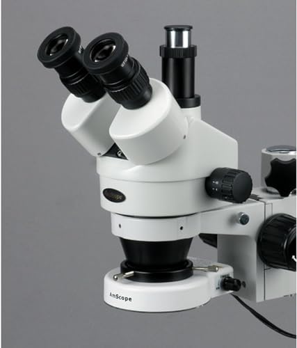 AmScope Digital Trinocular Stereo Zoom Microscope with Camera White