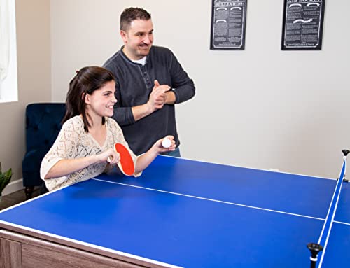 Hathaway Driftwood 7-ft Air Hockey Table Tennis Combination Woodgrain