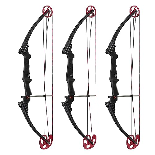 GENESIS Archery Compound Bow with Adjustable Draw Length 15"-30" & Weight 10-20 lbs for Left-Handed Black