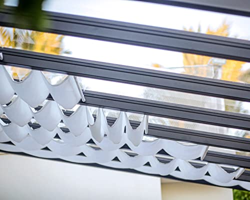 Palram Canopia Stockholm Patio Cover Roof Blinds 11 Ft. x 24 Ft. White