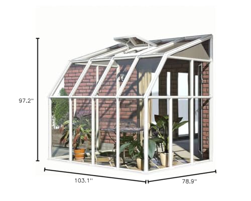 Palram Canopia Rion Sun Room 6x8 Ft. Lean-to Greenhouse DIY Kit White