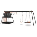 Vuly 360 Pro Max C3-3 Bay Metal Swing Set with Cubby House Black