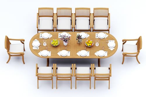 WholesaleTeakFurniture Grade-A Teak Wood 10 Seater Dining Set Teak