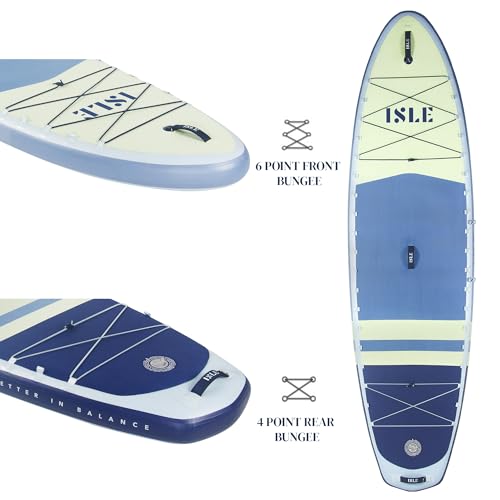 ISLE Surf and SUP Pioneer 3.0 Inflatable Stand Up Paddle Board Ice/Lumin/Slate