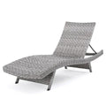 Christopher Knight Home Crete Outdoor Wicker Chaise Lounge Set of 4 Grey