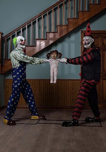 Seasonal Visions Clowns Tug of War Animated Prop Red