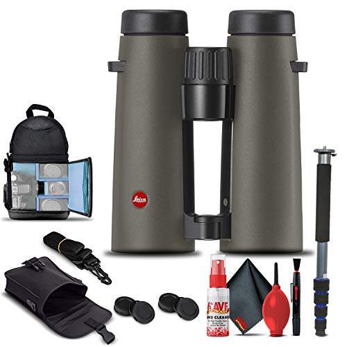 Leica 8x42 Noctivid Binoculars Olive Green with Backpack, Monopod, Cleaning Set, Cap Keepers, Neck Strap