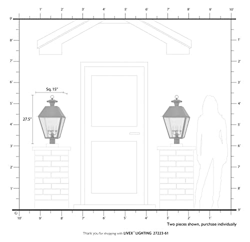 Livex Wentworth 4-Light Outdoor Post Top Lantern 27.5" Tall Black