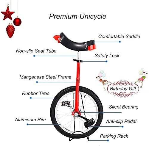 JINCAN Unisex Beginner Unicycle 18 Inch with Anti-Skid Tires