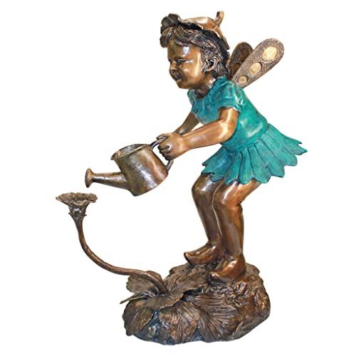 Design Toscano The Fairy Gardener Garden Statue Cast Bronze Two Tone Bronze & Verdigris