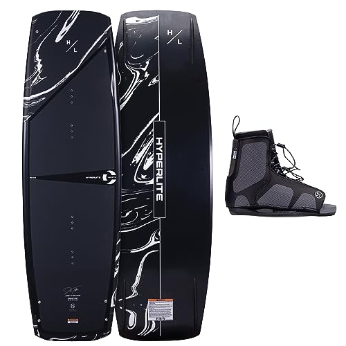 Hyperlite Cryptic Wakeboard + Remix Bindings Wakeboard Package - Perfect for Intermediate to Advanced Riders - 142cm Black