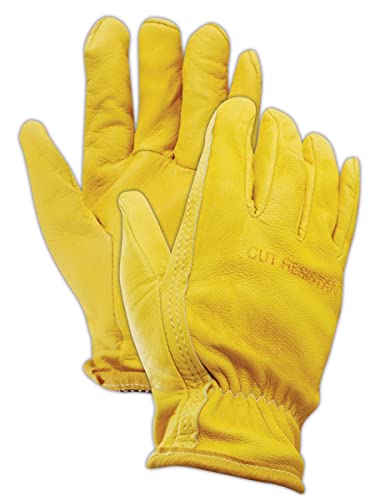 Magid Glove & Safety CutMaster XKS Lined Goatskin Leather Drivers Glove Cut Level 4 Medium Gold Pack of 12