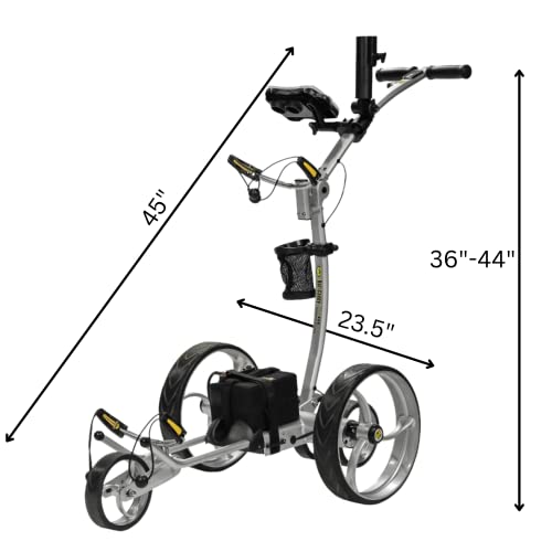 BAT-CADDY ELECTRIC GOLF CADDY BATCADDY X8R Advanced Lithium Golf Push Cart Titanium Silver