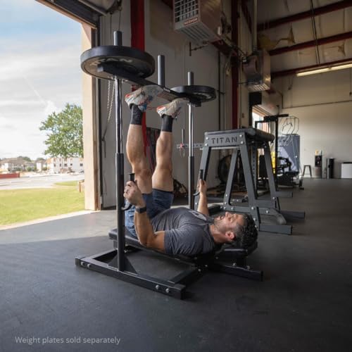 Titan Fitness Vertical Leg Press Machine 400 LB Capacity Diamond Footplate Olympic Plate Compatible