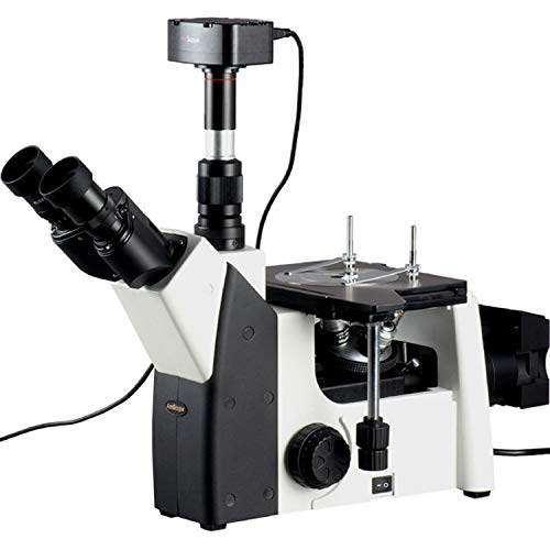 AmScope Digital Inverted Trinocular Metallurgical Microscope 50X-1000X with 5MP Camera