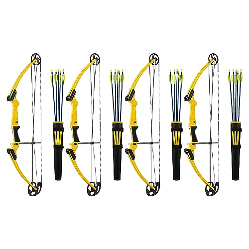 GENESIS Archery Compound Bow Kit Adjustable Draw Length & Weight Left-Handed Yellow