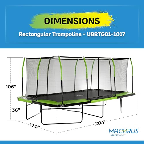 Upper Bounce Rectangle Trampoline Set with Premium Enclosure System Green/Black