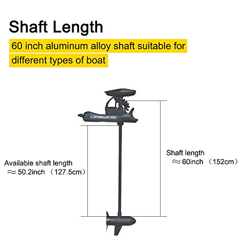 AQUOS 24V 80LBS 60" Bow Mount Electric Trolling Motor Black with Remote Control