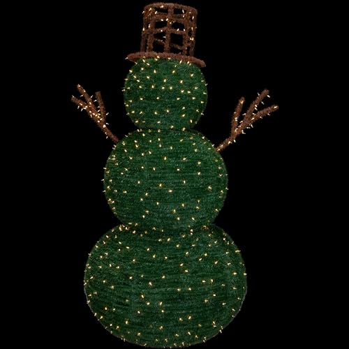 Northlight Lighted Commercial Topiary Snowman Outdoor Christmas Decoration 6.5' Green