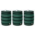 Good Ideas Rain Wizard 50 Gallon Water Storage Barrel 3 Pack Green, Khaki, Oak, Terra Cotta