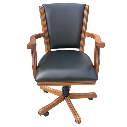 Hathaway Kingston 48-in Poker Table Armchairs Dark Oak