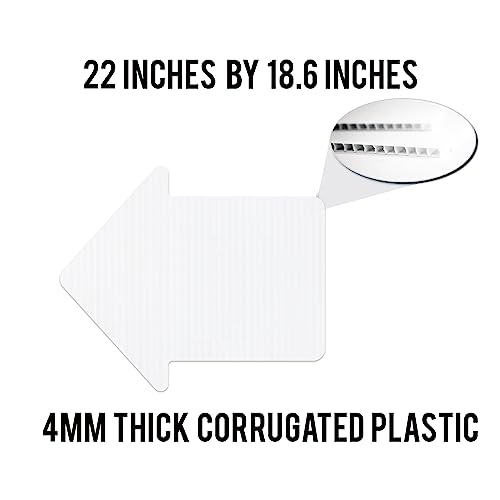 VictoryStore 22-Inch Blank Arrow Yard Signs Waterproof 4mm Corrugated Plastic White 250 Pack